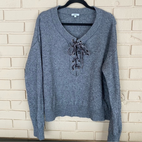 RAILS Olivia Heather Gray Pullover Sweater Cashmere Wool Slouchy Boxy Soft Sz M - Picture 1 of 7